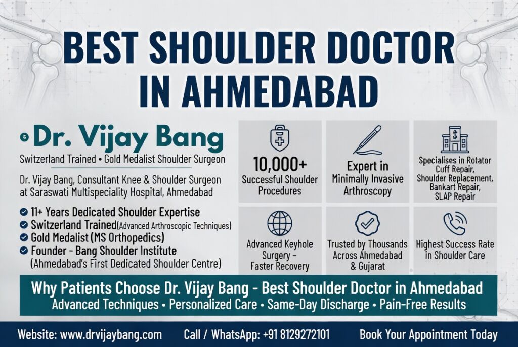 Best Shoulder Doctor in Ahmedabad Dr Vijay Bang – Switzerland Trained Gold Medalist Shoulder Surgeon at Saraswati Hospital