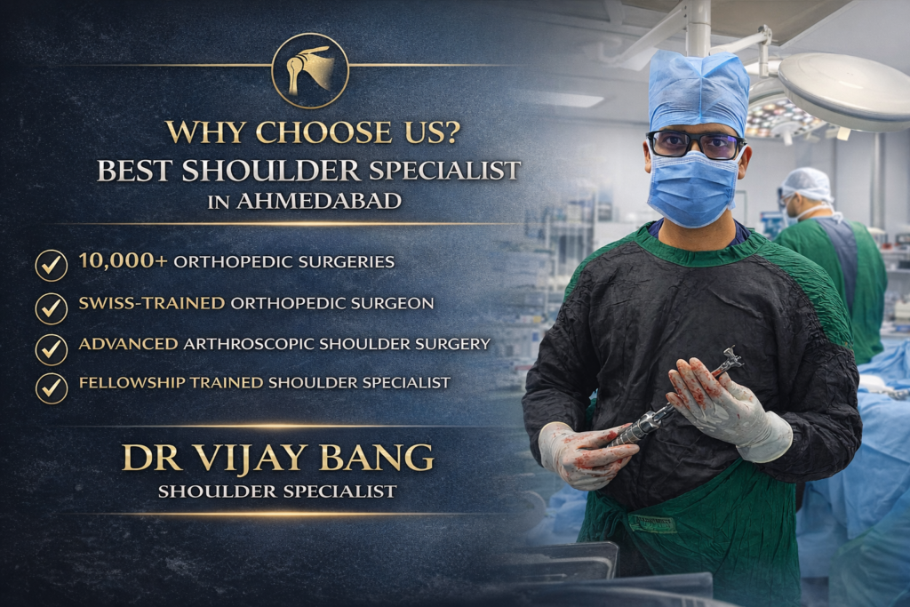 best shoulder specialist doctor in Ahmedabad dr vijay bang for shoulder arthroscopy surgery and shoulder replacement