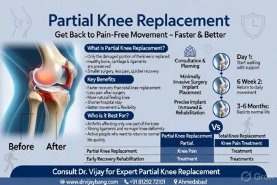 partial knee replacement surgeon in ahmedabad dr Vijay Bang gold medalist