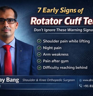 rotator cuff tear early signs by dr Vijay Bang , shoulder specialist in ahmedabad, gold medalist, Switzerland return, 10000+ surgeries, BANG SHOULDER INSTITUTE, author of Shoulder Pain Book