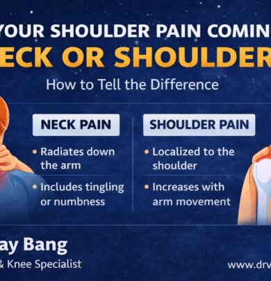 shoulder or neck problem, how to differentiate, dr Vijay Bang, shoulder specialist in ahmedabad, gold specialist, 10000+ surgeries, Switzerland return, writer go the shoulder pain book
