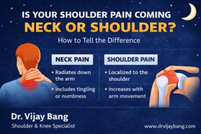 shoulder or neck problem, how to differentiate, dr Vijay Bang, shoulder specialist in ahmedabad, gold specialist, 10000+ surgeries, Switzerland return, writer go the shoulder pain book