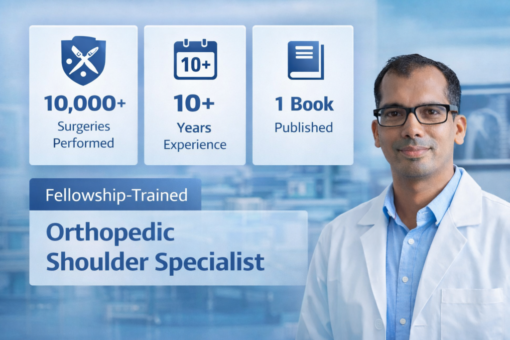 shoulder specialist in ahmedabad dr vijay bang, performed 10000 surgeries, exclusive shoulder doctor, 1 shoulder specific book